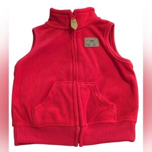 Carter's Red Fleece Baby Vest Size 6 Months.